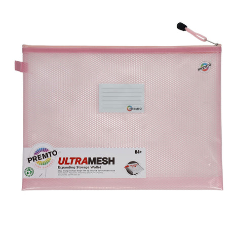Premto - B4+ Ultramesh Expanding Wallet - Pink Sherbet by Premto on Schoolbooks.ie
