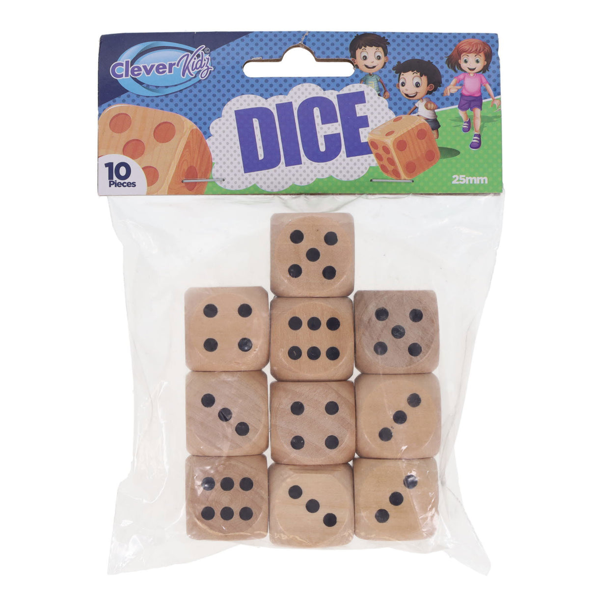 Clever Kidz - Wooden Dice - Pack of 10 by Clever Kidz on Schoolbooks.ie