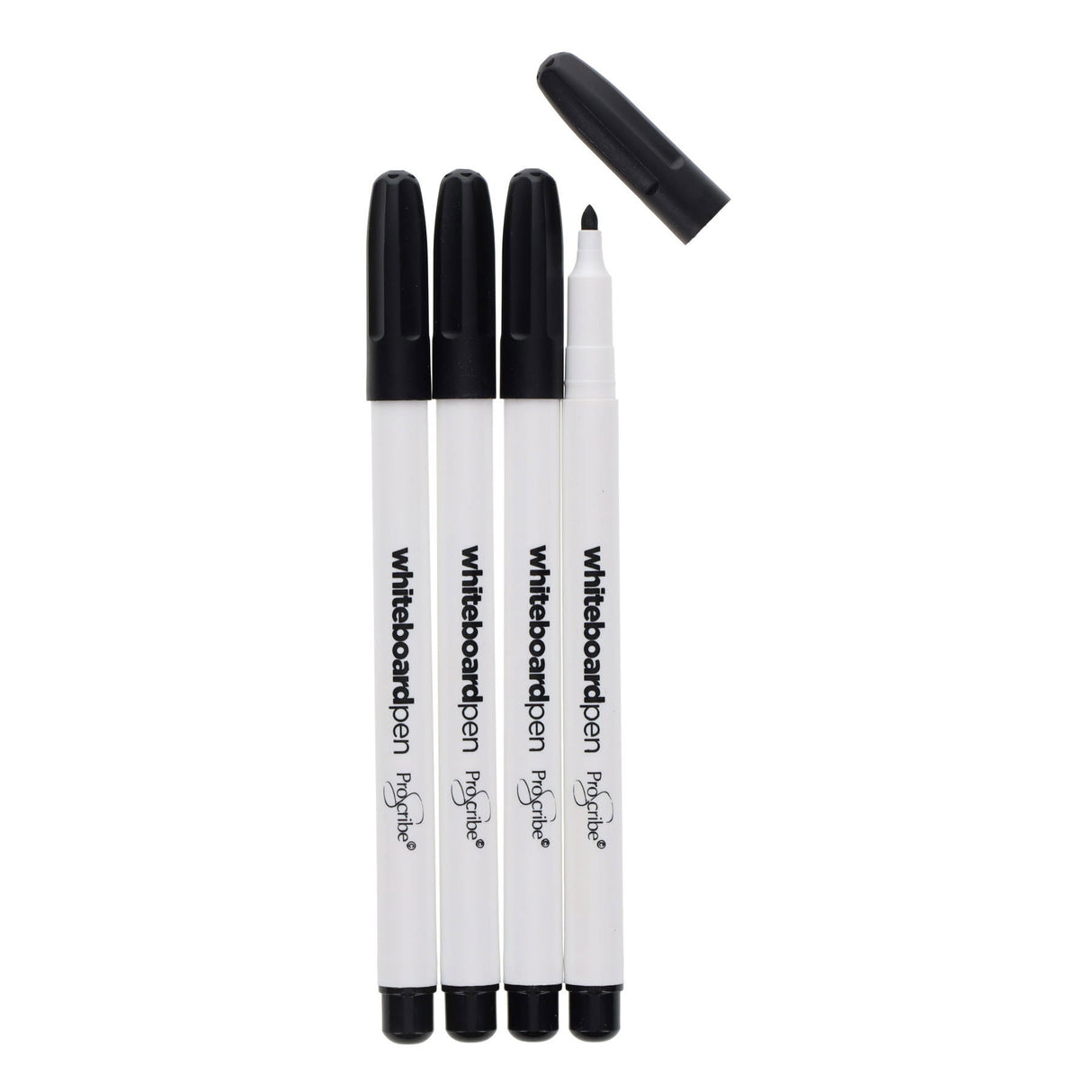 ProScribe - Whiteboard Marker Pens - Black - Pack of 4 by ProScribe on Schoolbooks.ie