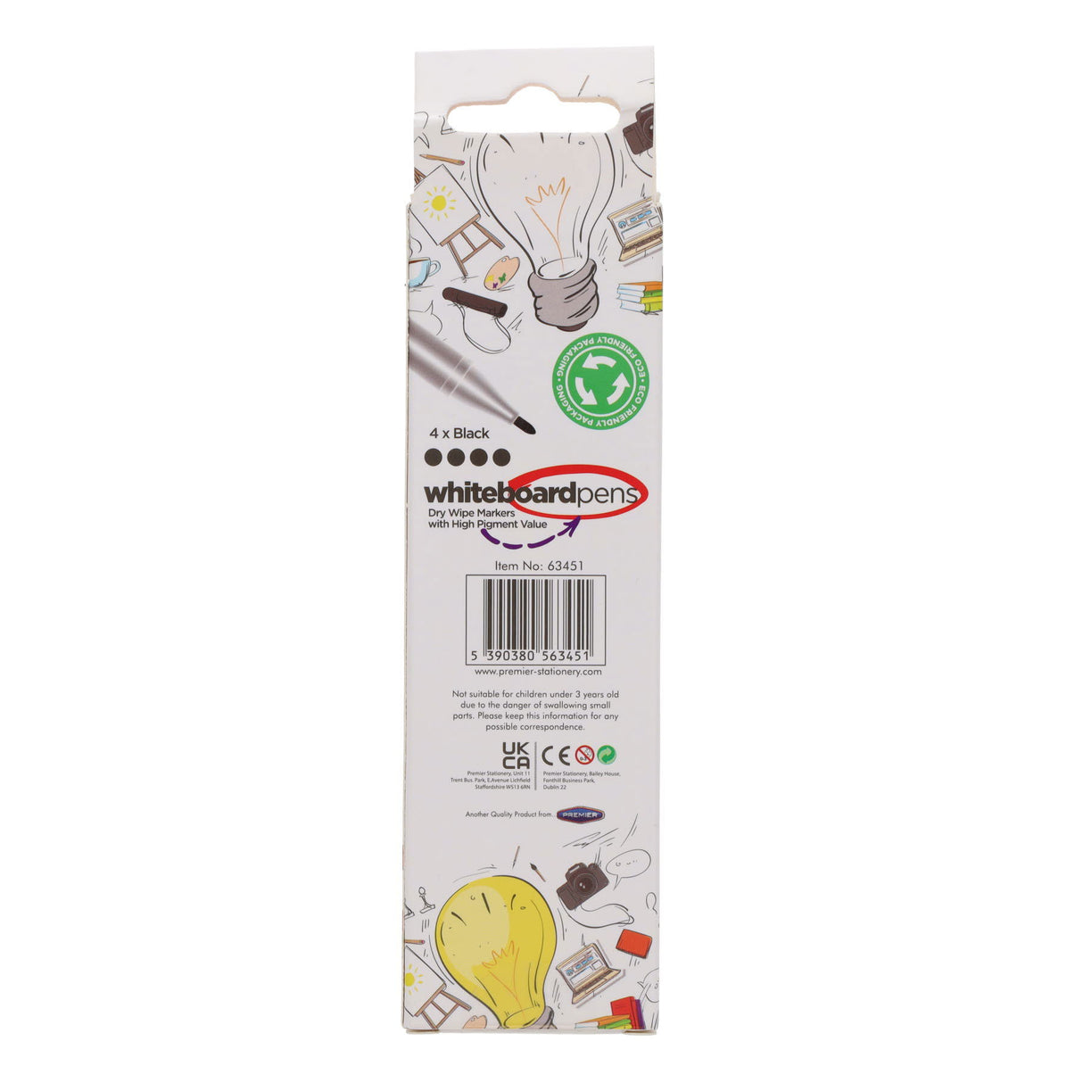 ProScribe - Whiteboard Marker Pens - Black - Pack of 4 by ProScribe on Schoolbooks.ie