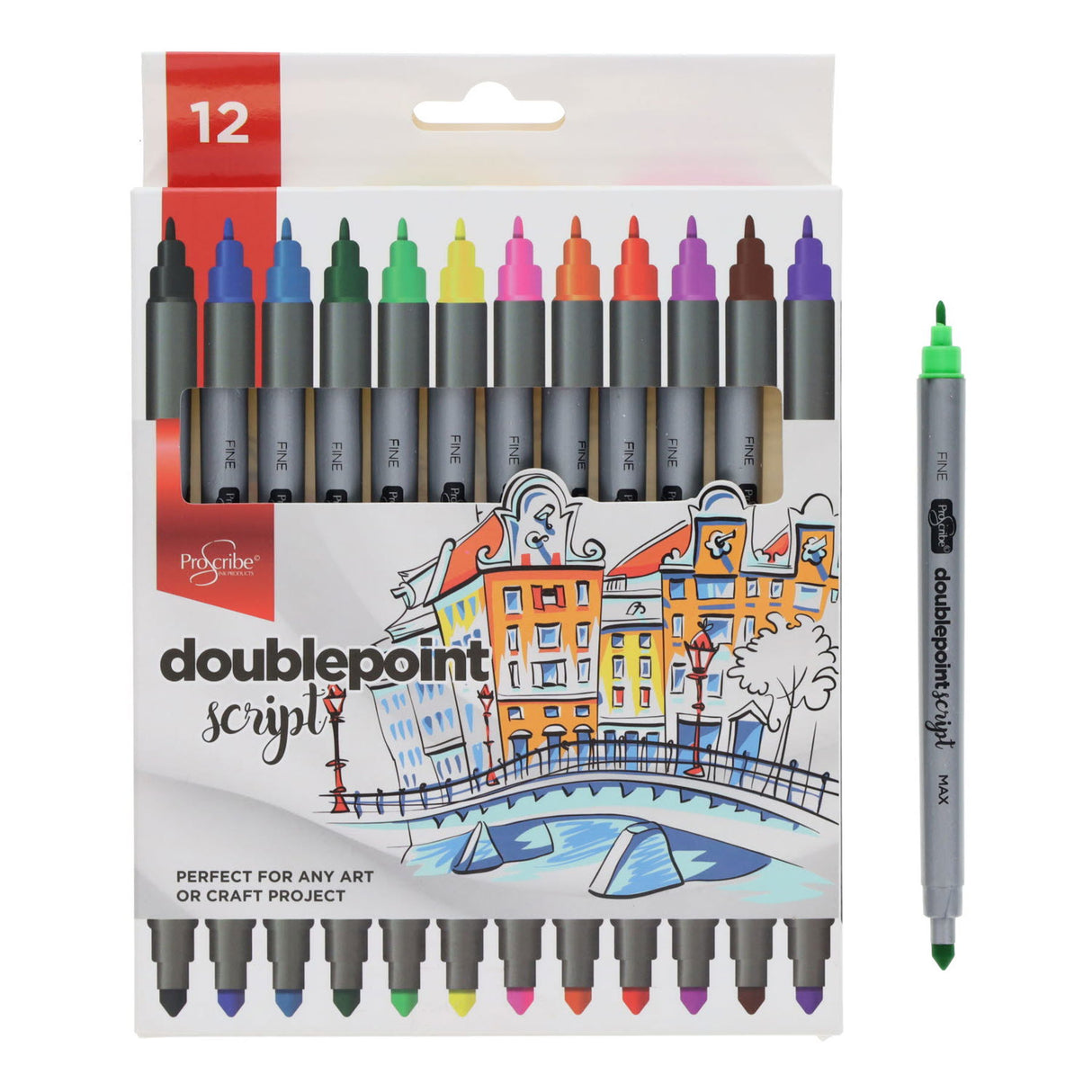 ProScribe - Pack of 12 Double Sided Thick / Thin Markers by ProScribe on Schoolbooks.ie