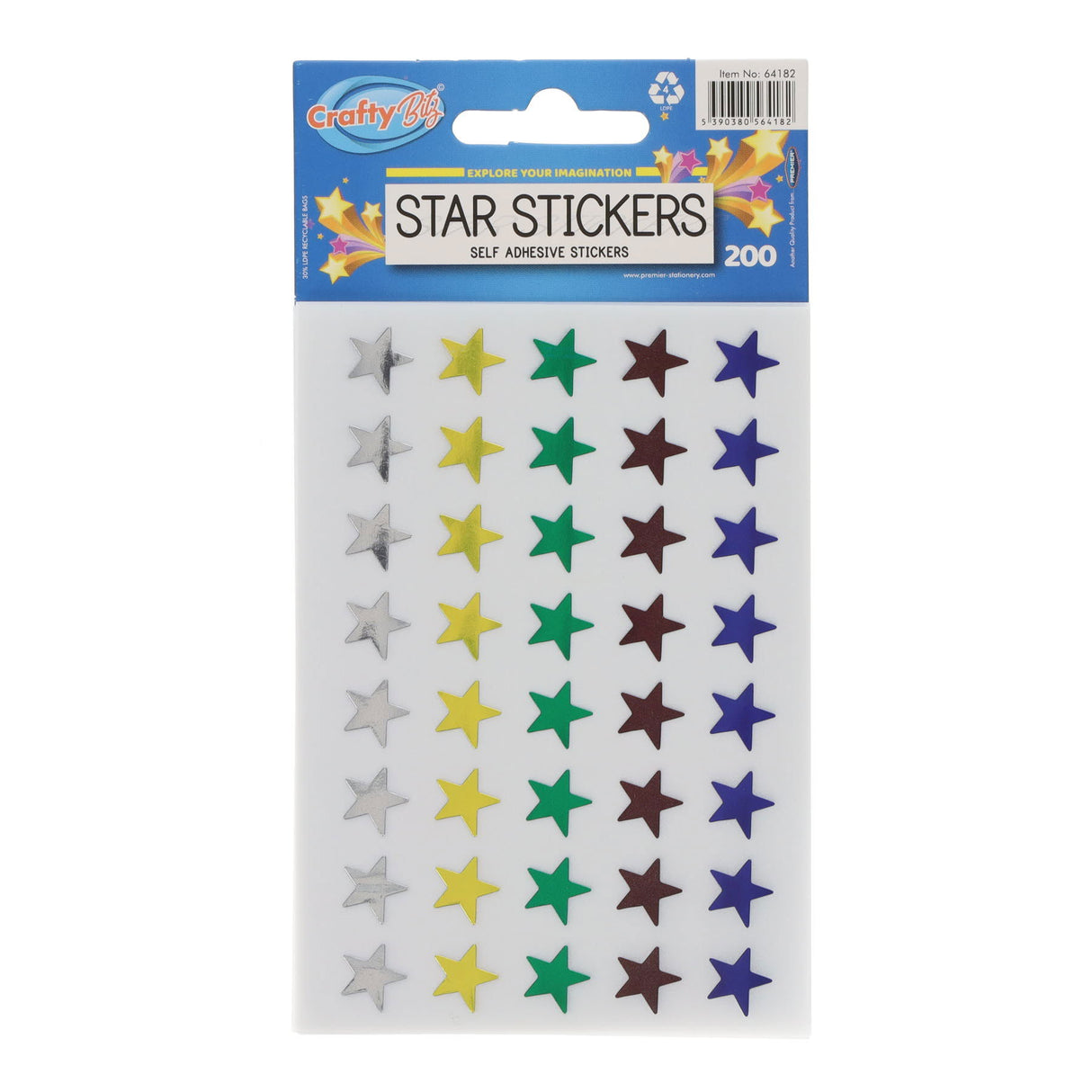 Crafty Bitz - Stickers - Stars - Pack of 200 by Crafty Bitz on Schoolbooks.ie