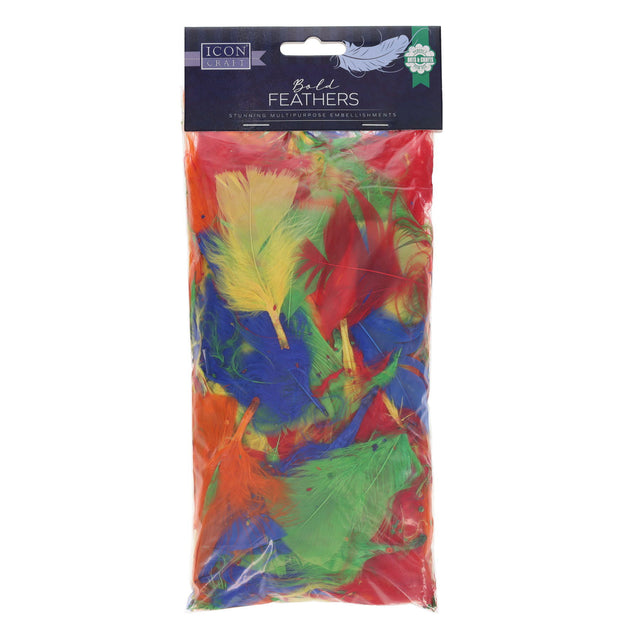 Icon Craft - Feathers - Bold Colours - 18g Bag by Icon Craft on Schoolbooks.ie