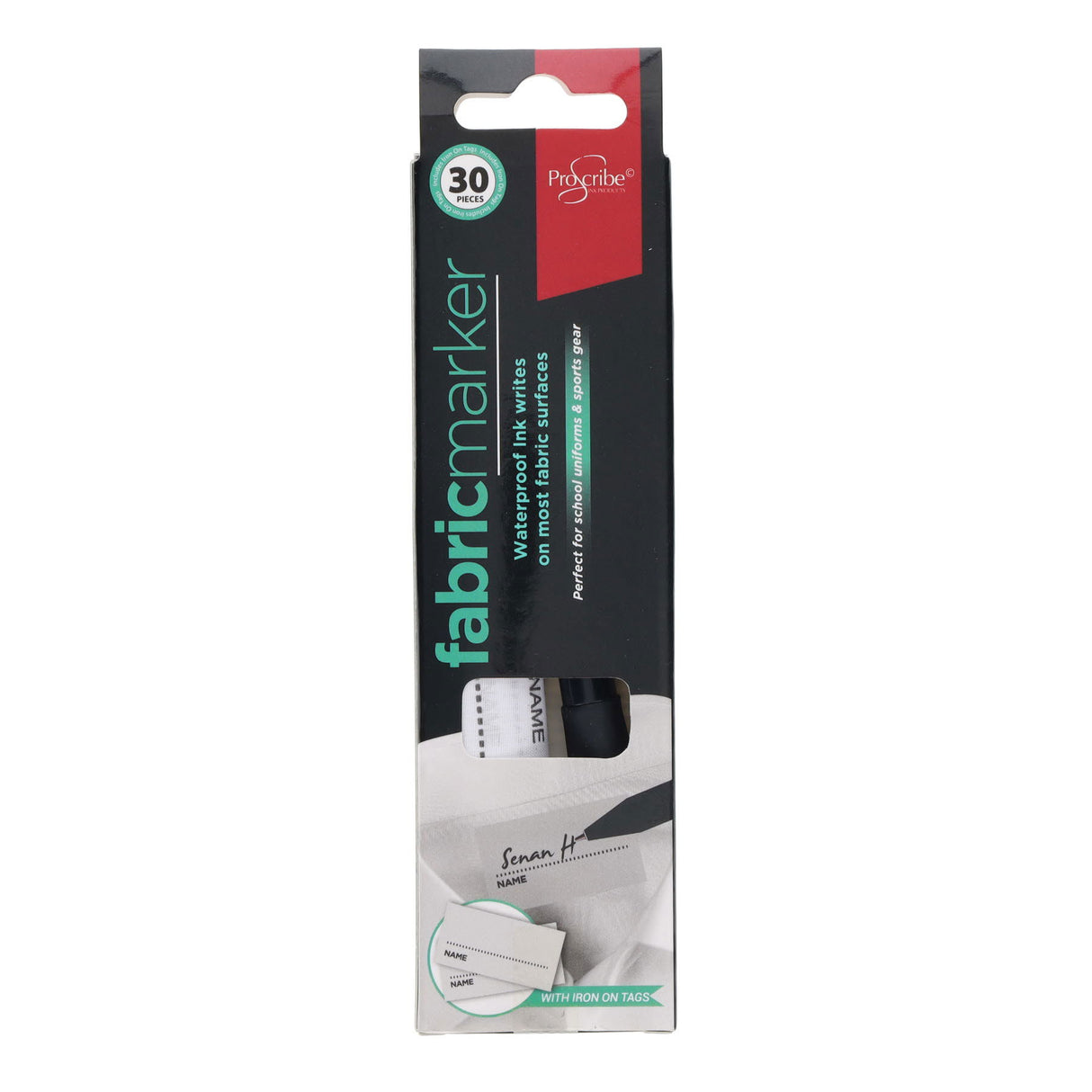 Proscribe - Fabric Marker with 30 Iron-on Tags by ProScribe on Schoolbooks.ie