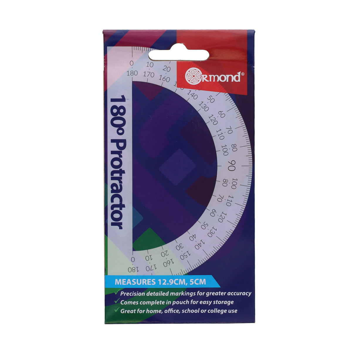 Ormond - 12.9cm 180° Protractor by Ormond on Schoolbooks.ie