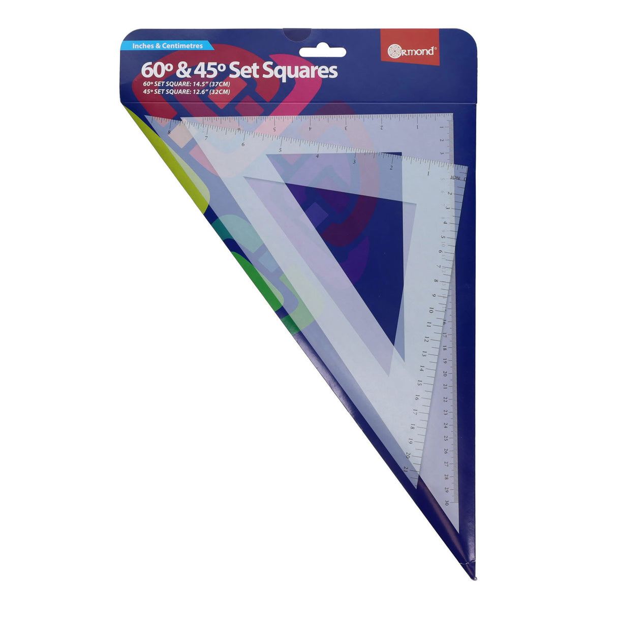 Ormond - Set Squares - 60° and 45° - 2 Pack by Ormond on Schoolbooks.ie