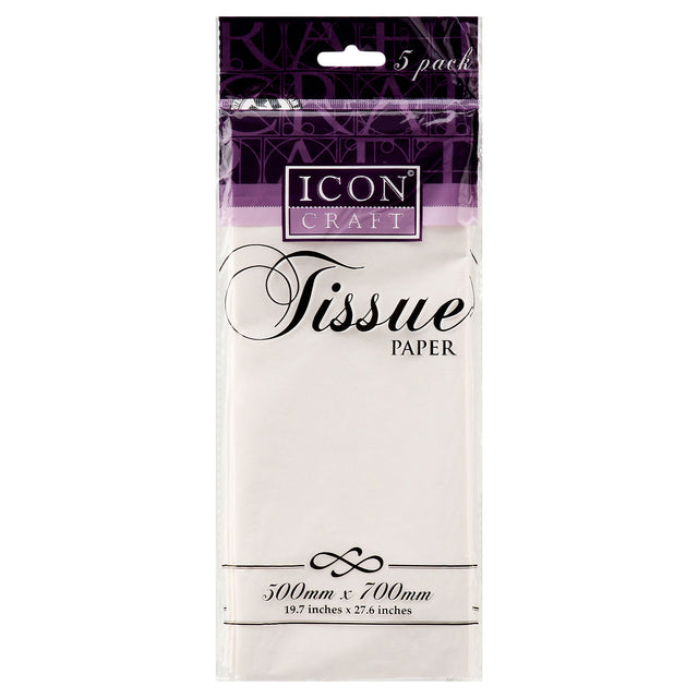 Icon Craft - Tissue Paper - White - Pack of 5 by Icon Craft on Schoolbooks.ie