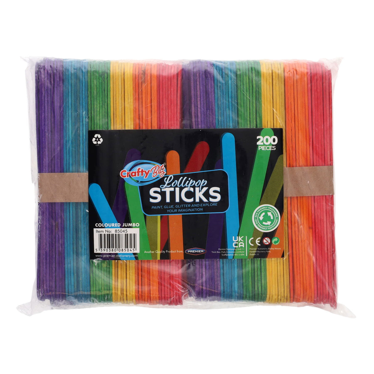 Crafty Bitz - Jumbo Lollipop Sticks - Coloured - Pack of 200 by Crafty Bitz on Schoolbooks.ie