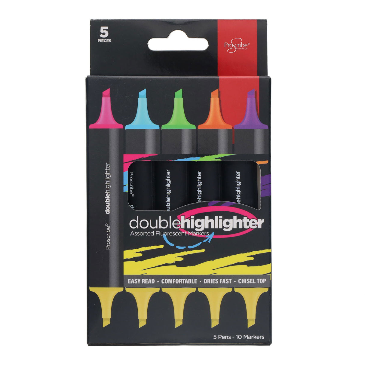 ProScribe - 5 Double Ended Highlighter Markers by ProScribe on Schoolbooks.ie