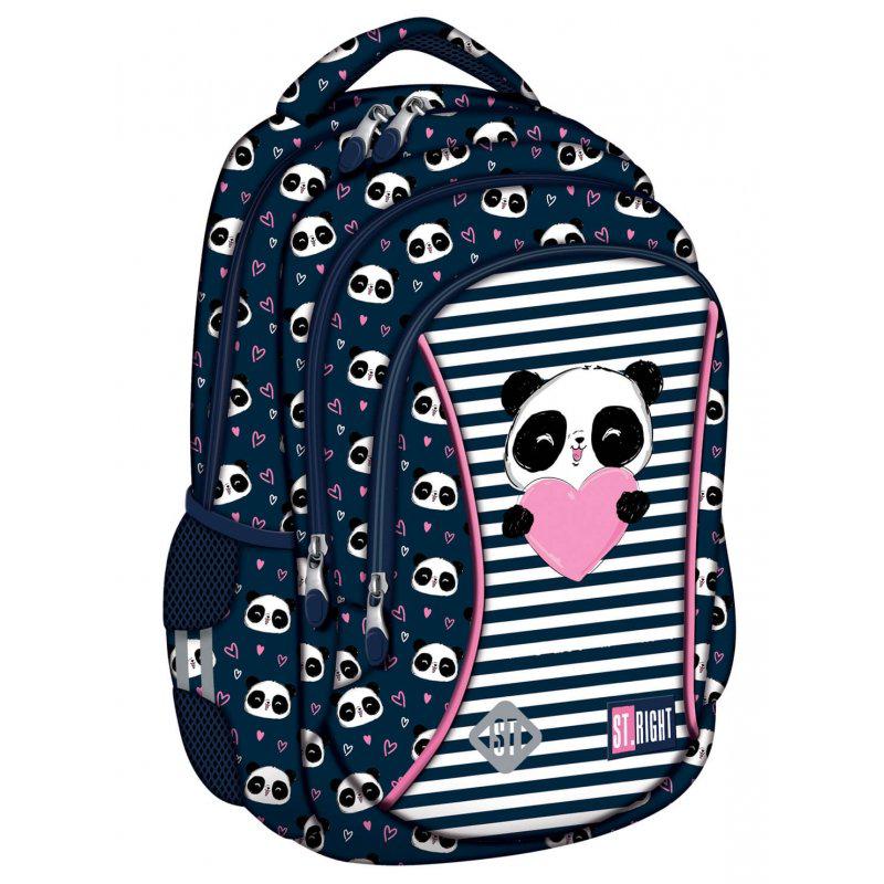 ■ St.Right - Love Panda - 3 Compartment Backpack - BP26 by St.Right on Schoolbooks.ie