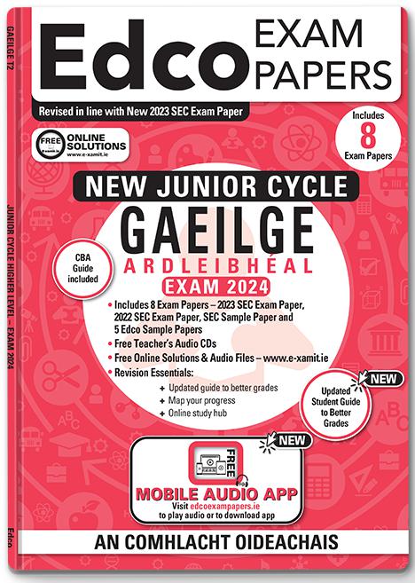 ■ Exam Papers - Junior Cycle - Gaeilge / Irish - Ardleibhéal / Higher Level - Exam 2024 by Edco on Schoolbooks.ie