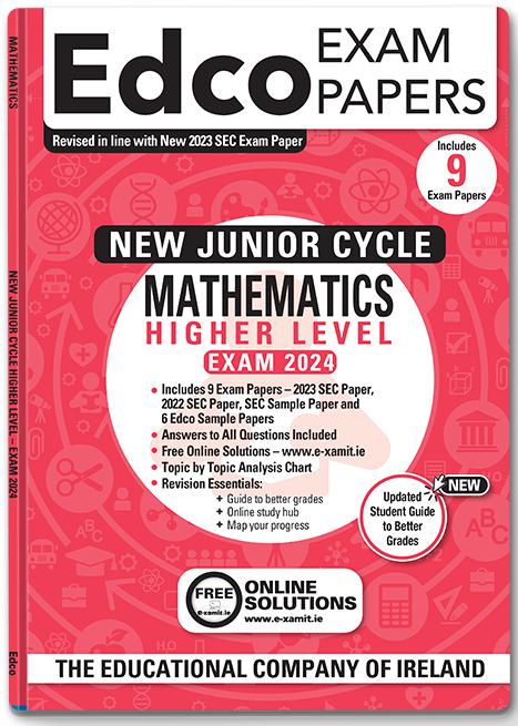 ■ Exam Papers - Junior Cycle - Maths - Higher Level - Exam 2024 by Edco on Schoolbooks.ie