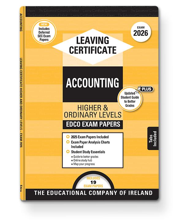 Exam Papers - Leaving Cert - Accounting - Higher & Ordinary Levels - Exam 2026 by Edco on Schoolbooks.ie