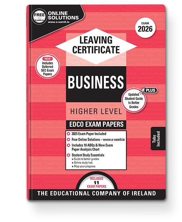 Exam Papers - Leaving Cert - Business - Higher Level - Exam 2026 by Edco on Schoolbooks.ie