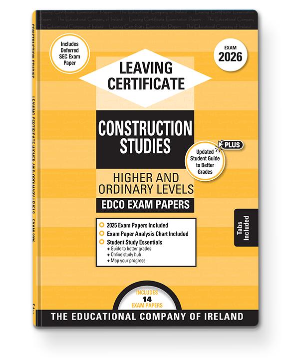 Exam Papers - Leaving Cert - Construction Studies - Higher & Ordinary Levels - Exam 2026 by Edco on Schoolbooks.ie