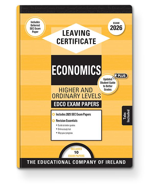 Exam Papers - Leaving Cert - Economics - Higher & Ordinary Levels - Exam 2026 by Edco on Schoolbooks.ie