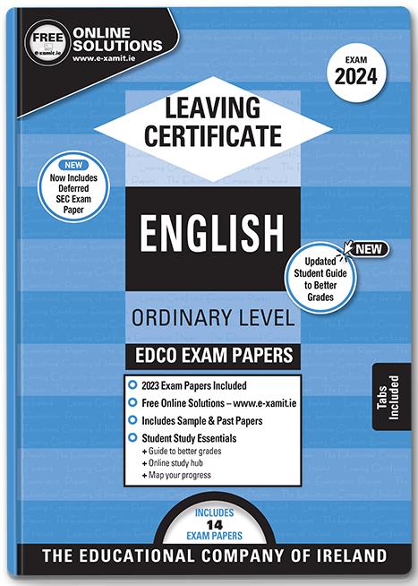 ■ Exam Papers - Leaving Cert - English - Ordinary Level - Exam 2024 by Edco on Schoolbooks.ie