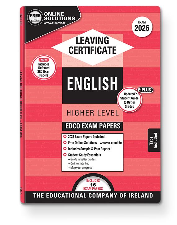 Exam Papers - Leaving Cert - English - Higher Level - Exam 2026 by Edco on Schoolbooks.ie
