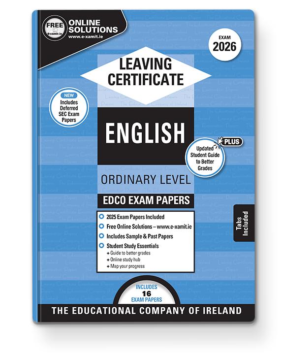 Exam Papers - Leaving Cert - English - Ordinary Level - Exam 2026 by Edco on Schoolbooks.ie