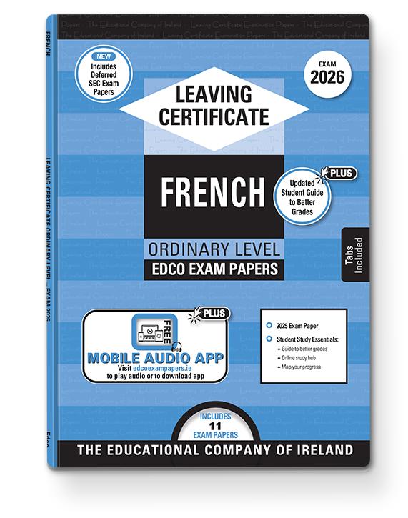 Exam Papers - Leaving Cert - French - Ordinary Level - Exam 2026 by Edco on Schoolbooks.ie