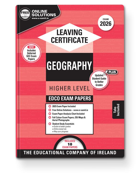 Exam Papers - Leaving Cert - Geography - Higher Level - Exam 2026 by Edco on Schoolbooks.ie