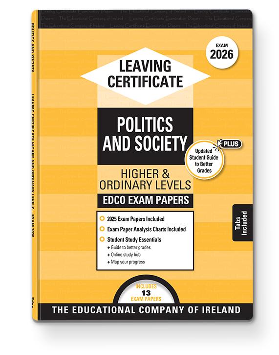 ■ Exam Papers - Leaving Cert - Politics and Society - Higher & Ordinary Levels - Exam 2026 by Edco on Schoolbooks.ie