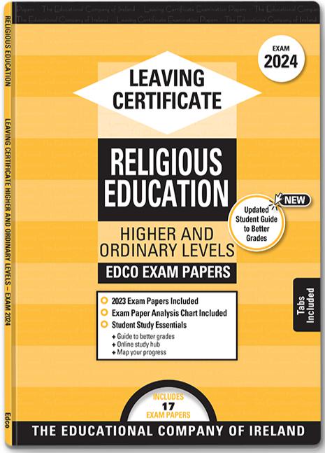 ■ Exam Papers - Leaving Cert - Religious Education - Higher & Ordinary Levels - Exam 2024 by Edco on Schoolbooks.ie