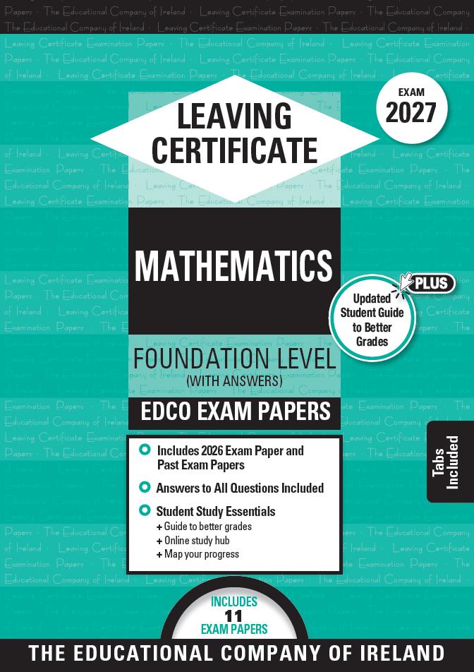 Exam Papers - Leaving Cert - Maths - Foundation Level - Exam 2027 by Edco on Schoolbooks.ie