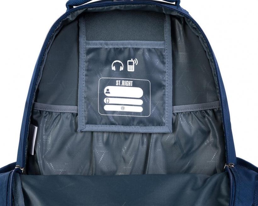 St.Right - Navy Blue - 4 Compartment Backpack - BP5 by St.Right on Schoolbooks.ie