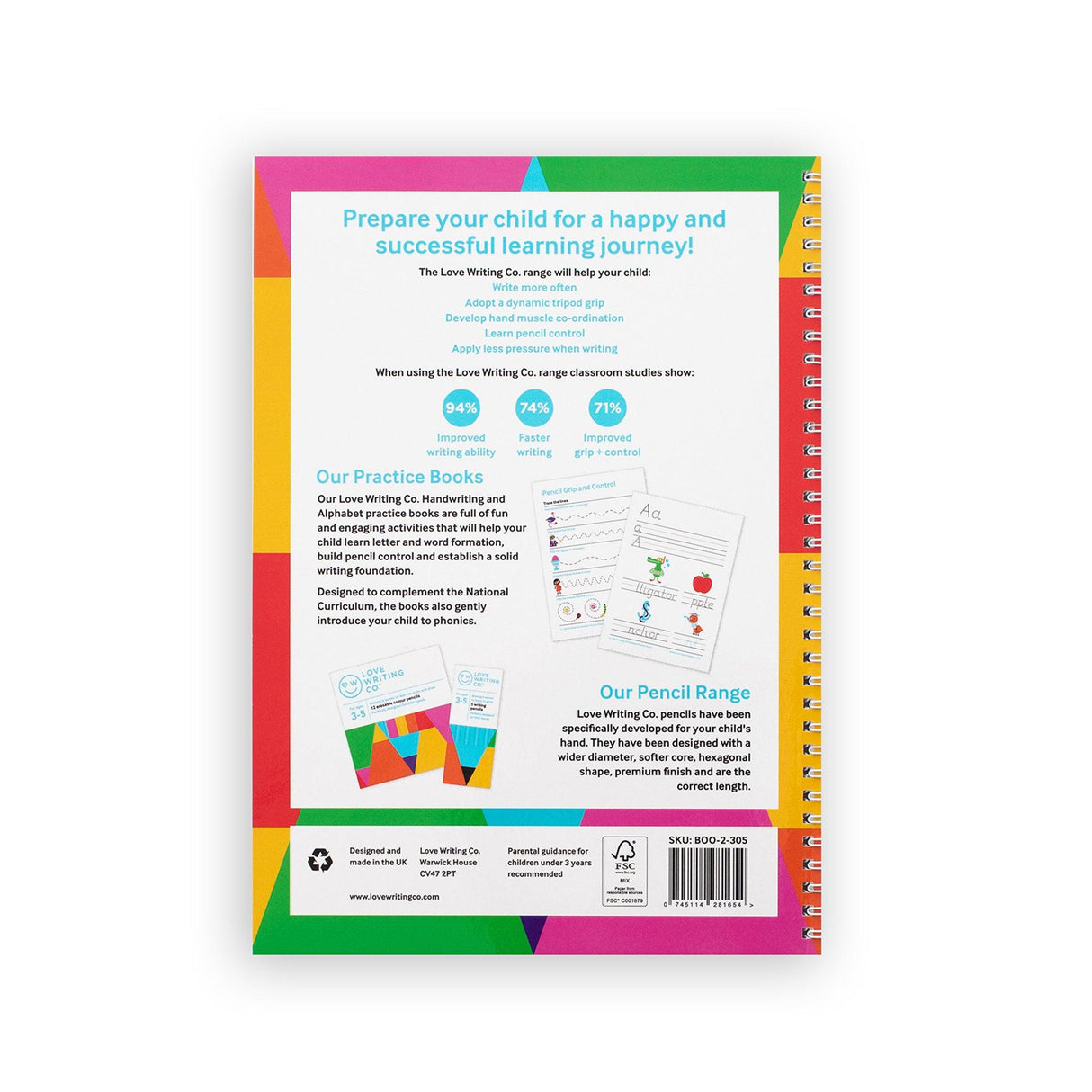 Love Writing Co - Handwriting and Alphabet Practice - Book 2 - Age 3 to 5 by Love Writing Co. on Schoolbooks.ie