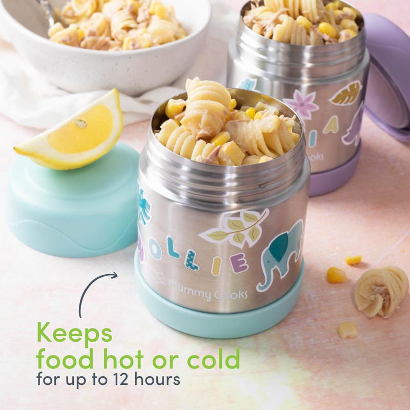 Mummy Cooks - Jungle Food Flask - Mist Green - 300ml by Mummy Cooks on Schoolbooks.ie