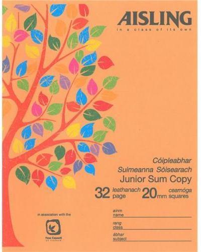 ■ Aisling Junior Sum Copy - 20mm Squares - 32 Page - ASJ07 by Aisling on Schoolbooks.ie