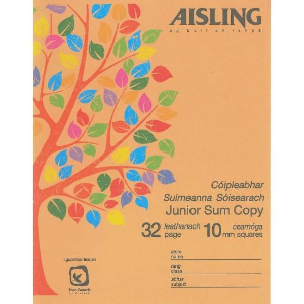 ■ Aisling Junior Sum Copy - 10mm Squares - 32 Page - ASX310 by Aisling on Schoolbooks.ie