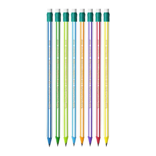 BIC - Card 8 Asst Evolution Pencils & Erasers HB - Stripes by BIC on Schoolbooks.ie