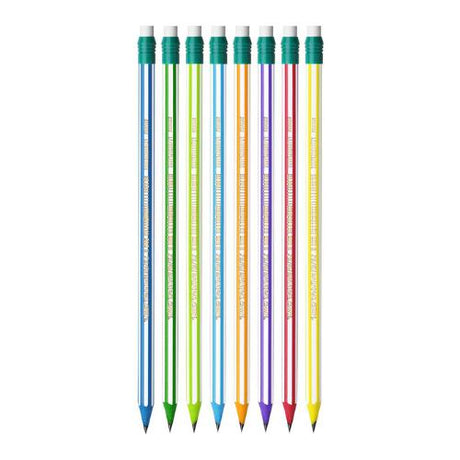 BIC - Card 8 Asst Evolution Pencils & Erasers HB - Stripes by BIC on Schoolbooks.ie