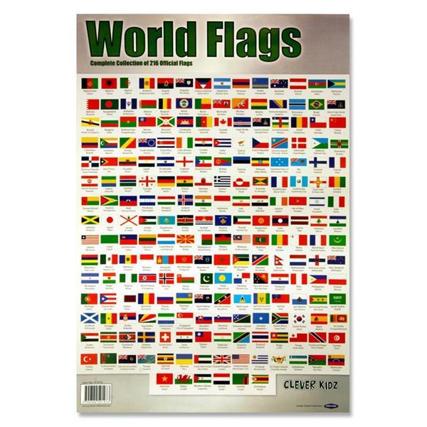 Clever Kidz Wall Chart - World Flags and Capitals by Clever Kidz on Schoolbooks.ie
