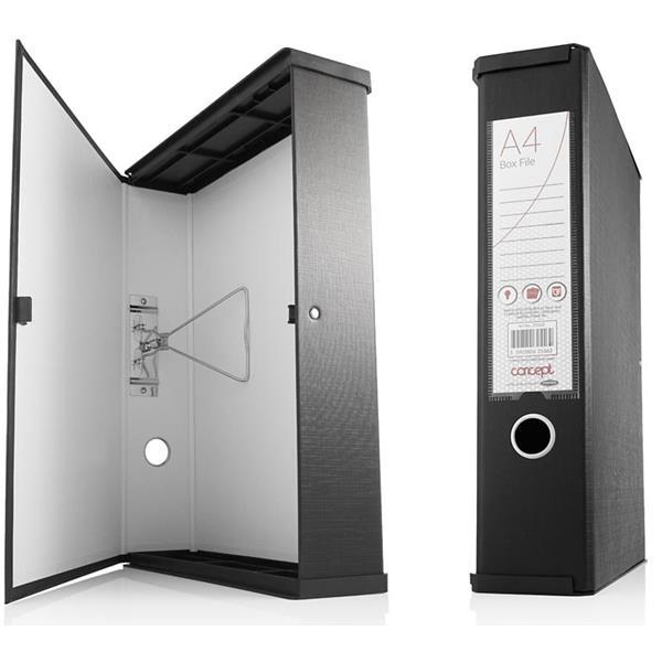 Concept A4 PP Box File - Black by Concept on Schoolbooks.ie