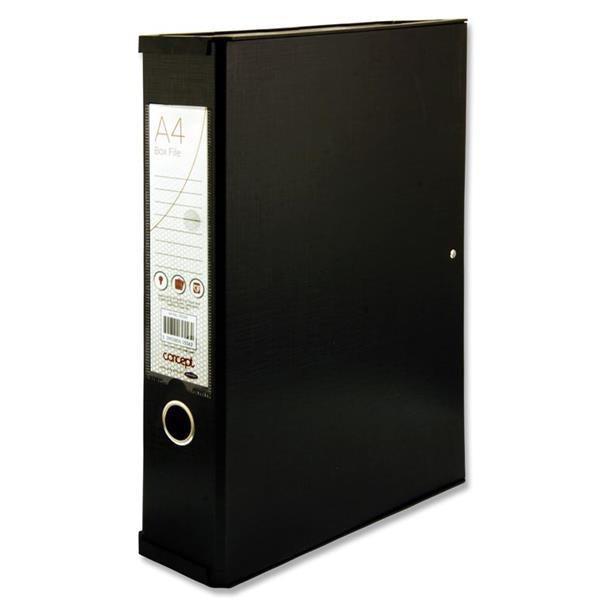 Concept A4 PP Box File - Black by Concept on Schoolbooks.ie