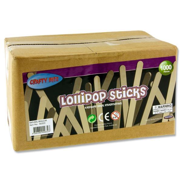 Crafty Bitz - Lollipop Sticks - Natural - Box of 1,000 by Crafty Bitz on Schoolbooks.ie