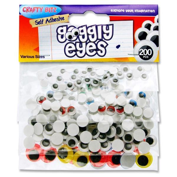Crafty Bitz Packet of 200 Assorted Goggly Eyes by Crafty Bitz on Schoolbooks.ie