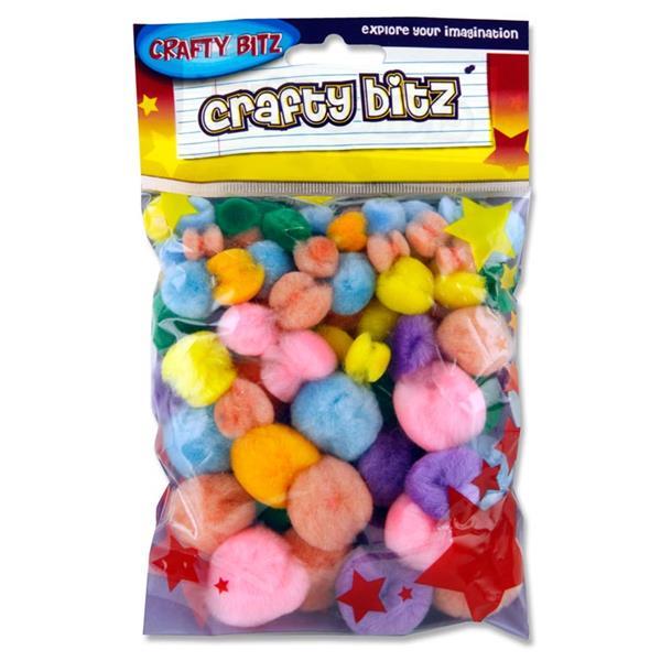 Crafty Bitz - Pom Poms - Pastel - Pack of 70 by Crafty Bitz on Schoolbooks.ie