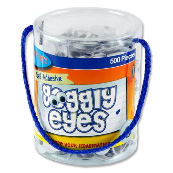 Crafty Bitz - Self Adhesive Goggly Eyes - 15mm - Tub of 500 by Crafty Bitz on Schoolbooks.ie