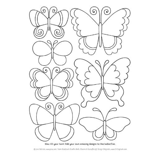 ■ Notebook Doodles - Birds, Blooms and Butterflies - Colouring & Activity Book by Design Originals on Schoolbooks.ie