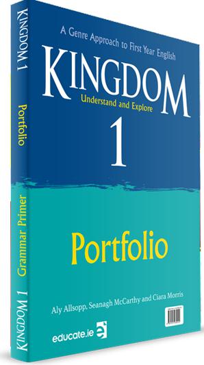 ■ Kingdom 1 - Junior Cycle English - Textbook & Combined Portfolio & Grammar Primer Book Set - 1st / Old Edition (2018) by Educate.ie on Schoolbooks.ie