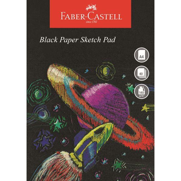 Faber-Castell - A4 Black Paper Sketch Pad - 140gsm - 40 Sheets by Faber-Castell on Schoolbooks.ie