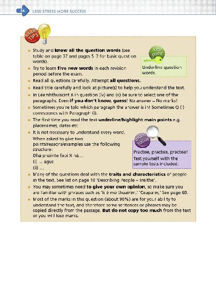 ■ Less Stress More Success - Junior Cert - Irish - Higher Level by Gill Education on Schoolbooks.ie