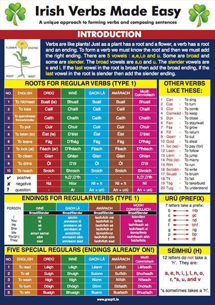 Irish Verbs Made Easy - Glance Card by Graspit on Schoolbooks.ie
