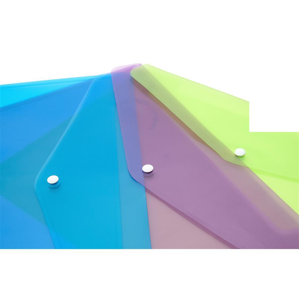 Concept - Button Document Wallets - A3 - Pack of 3 by Concept on Schoolbooks.ie
