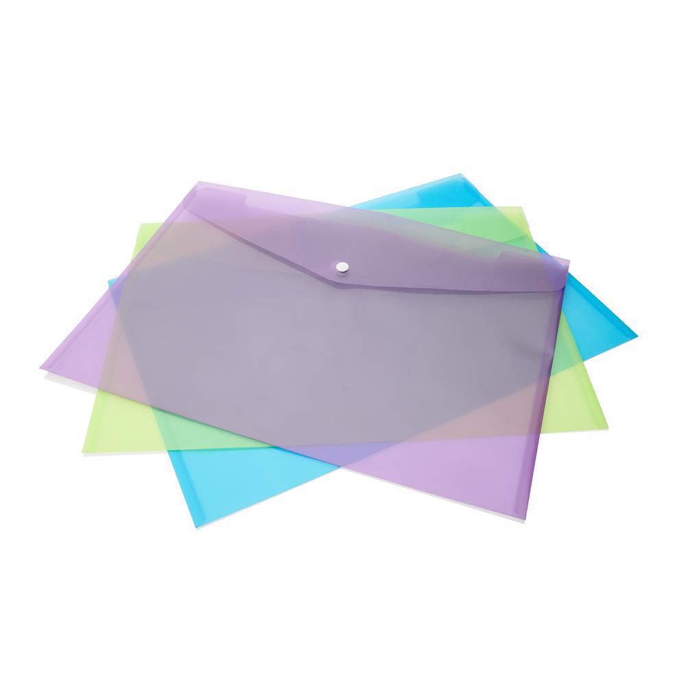 Concept - Button Document Wallets - A3 - Pack of 3 by Concept on Schoolbooks.ie