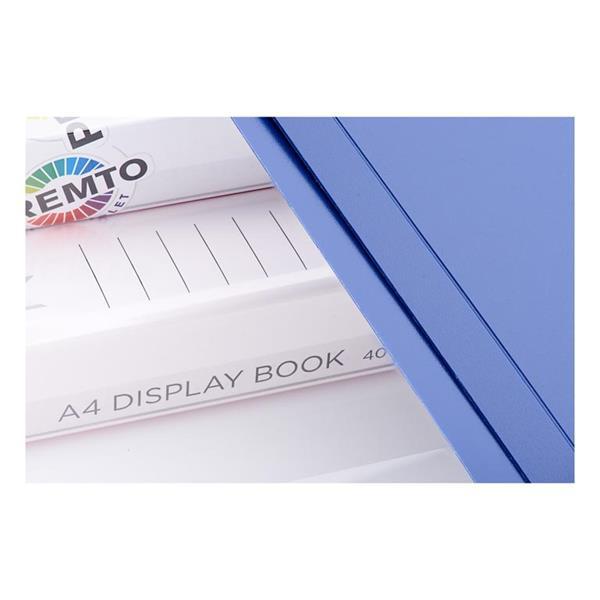 Premier Premto A4 40 Pocket Display Book - Admiral Blue by Premtone on Schoolbooks.ie